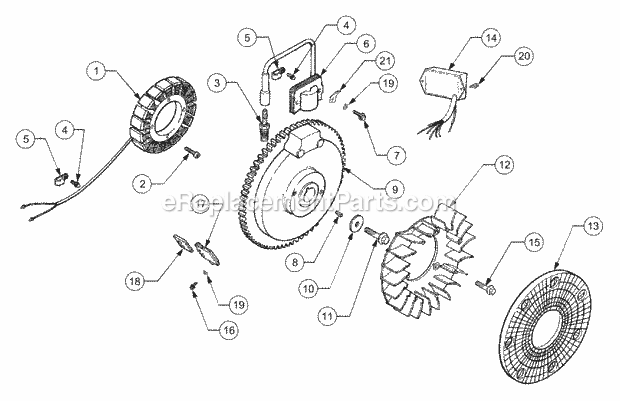Ignition/Electrical Diagram and Parts List for LT2138 13A-214F710 Cub Cadet Lawn Tractor